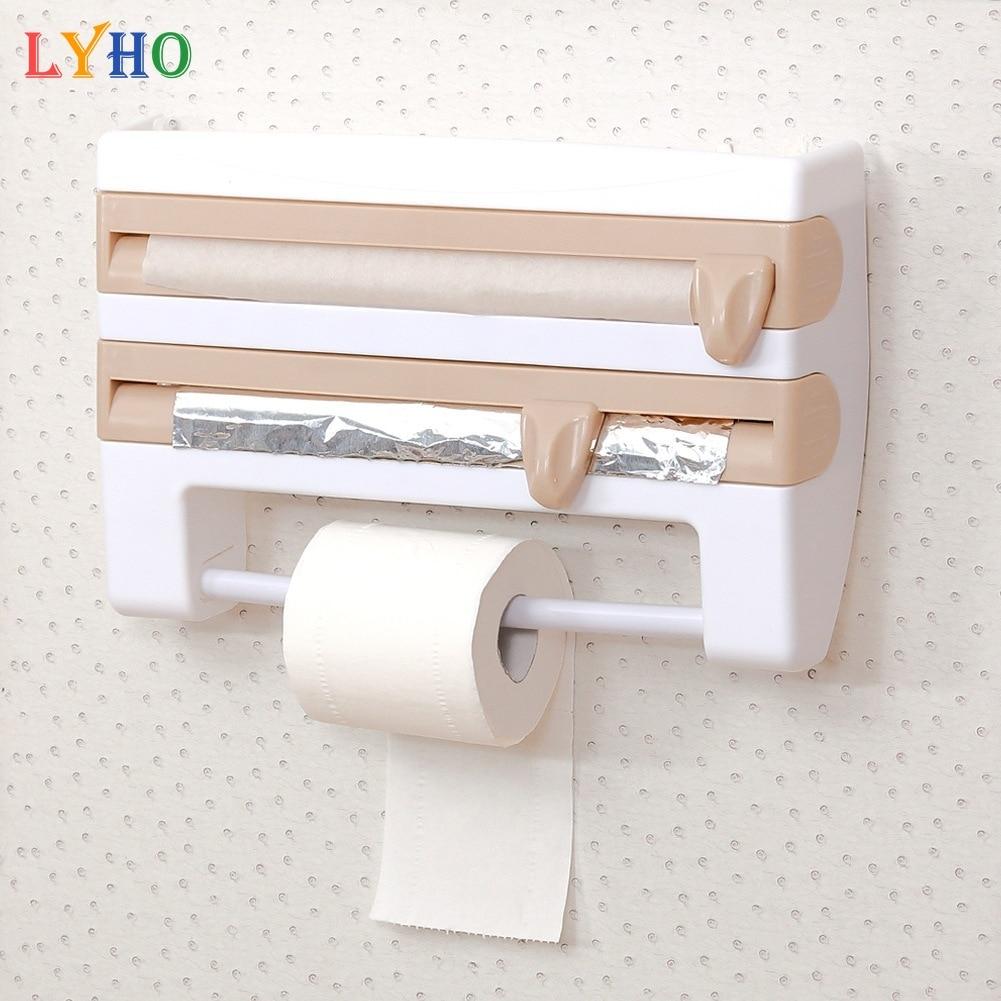 Wall Mounted Kitchen Roll Dispensers for for Cling Film, Aluminum