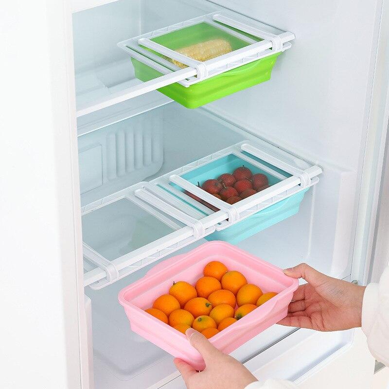 Retractable Fridge Drawer Organizer Food Fruit Containers for