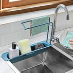 Telescopic Sink Storage Rack Kitchen Retractable Sink Drain Basket Adjustable Sink Organizer Kitchen Supplies Rag Brush Shelf