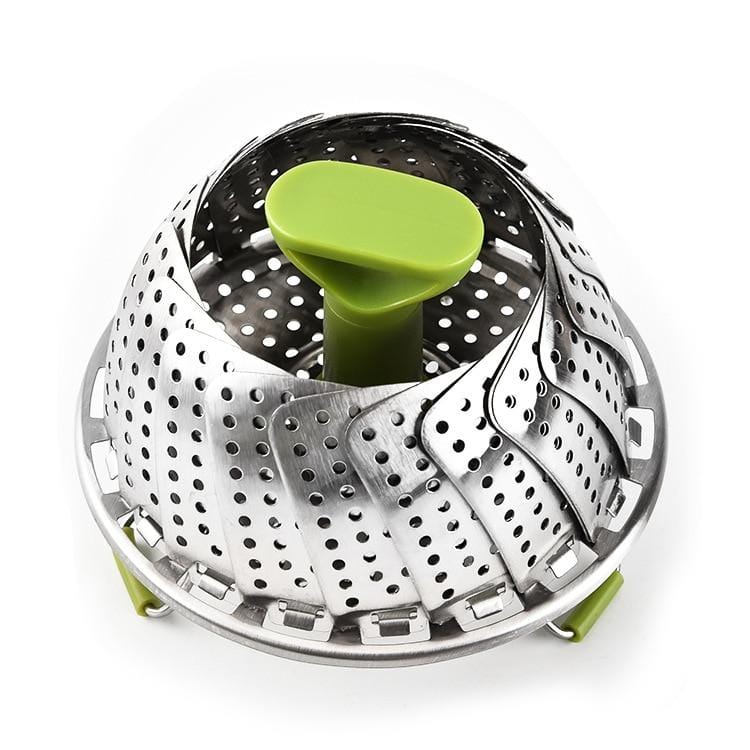 Vegetable Folding Steamer Basket , Metal Stainless Steel Steamer Basket  Insert, Collapsible Steamer Baskets for Cooking Food, Expandable Fit  Various