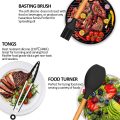 12/16Pcs Kitchen Silicone Cooking Utensil Set Black Wooden Spoons for Cooking Gadgets Spatula Holder Handle Heat Resistant Ladle - Image 4