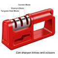 4-in-1 Kitchen Knife Sharpener Stone Scissor Sharpening Kit Tools Blade Sharpener Safely Sharpen Knives Easily Restores To Sharp - Image 7