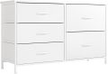 Nicehill Dresser for Bedroom with 5 Drawers, Storage Drawer Organizer, Wide Chest of Drawers for Closet, Clothes, Kids, Nursery, TV Stand with Storage Drawers, Wood Board, Fabric Drawers (Black Grey) - Image 19