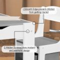 3 in 1 Wooden Kids Table and Chair Set,with Storage Drawer ,2 in 1 Tabletop Storage Space,Crafts,Drawing,Reading,Playroom，Kids Set for Ages 5-8 - Image 4