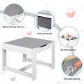 3 in 1 Wooden Kids Table and Chair Set,with Storage Drawer ,2 in 1 Tabletop Storage Space,Crafts,Drawing,Reading,Playroom，Kids Set for Ages 5-8 - Image 6