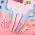 6Pcs Kitchen Cooking Knife Set with Cover as Gift, Colored Sharp Chef Knife Decor Cutlery Stainless Steel Cookware - Image 5