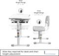 VIVO Height Adjustable Childrens Desk and Chair Set, Ergonomic Kids Interactive Workstation, School Study Desk with Tilt Desktop, Book Stand, Storage Drawer - Image 4