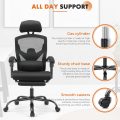 Sweetcrispy Office Computer Desk Chair, Ergonomic High-Back Mesh Rolling Work Swivel Chairs with Wheels, Comfortable Lumbar Support, Comfy Arms for Home, Bedroom, Study, Student, Black - Image 7