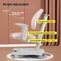 COSVALVE Adjustable Comfy Study Chair for Ages 5-15 Years Old, Reading Chair for Bedroom with Height and Depth Adjustable, Foldable Armrest, Auto Sit-Locking Wheels, for Girls (Pink) - Image 5