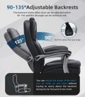 Big and Tall Office Chair with Footrest, Ergonomic High Back Executive Chair with Extra Wide Area Armrest, 500LBS PU Leather Managerial Home Desk Chair with 90-135°Reclining - Image 7