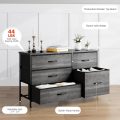 Nicehill Dresser for Bedroom with 5 Drawers, Storage Drawer Organizer, Wide Chest of Drawers for Closet, Clothes, Kids, Nursery, TV Stand with Storage Drawers, Wood Board, Fabric Drawers (Black Grey) - Image 13
