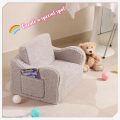 Kids Chairs for Toddler, 2-in-1 Toddler Soft Sherpa Couch Fold Out, Convertible Sofa to Lounger for Girls and Boys, Grey - Image 6