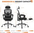 Sweetcrispy Office Computer Desk Chair, Ergonomic High-Back Mesh Rolling Work Swivel Chairs with Wheels, Comfortable Lumbar Support, Comfy Arms for Home, Bedroom, Study, Student, Black - Image 6