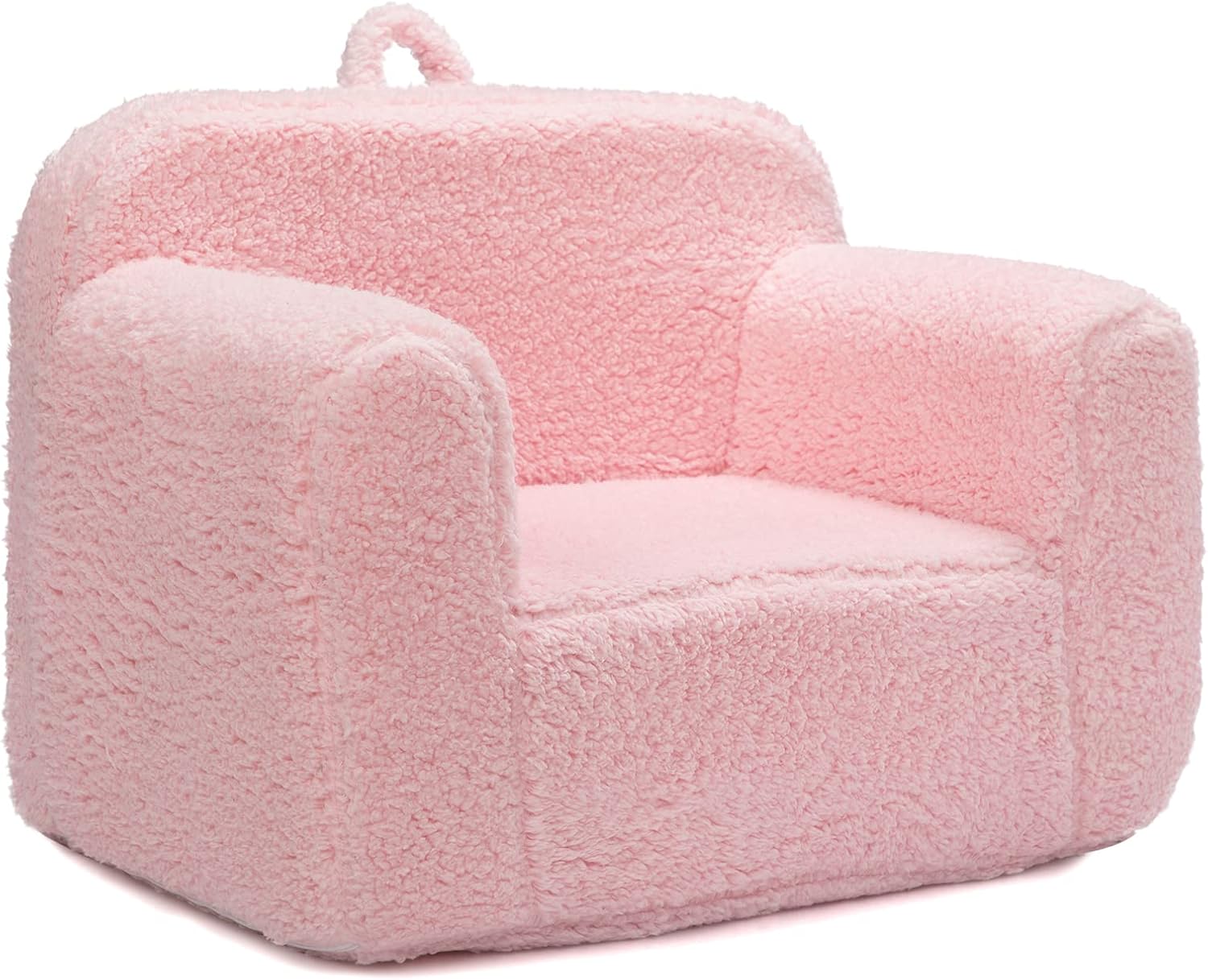 71pSbugrRuL._AC_SL1500_-5.jpg ALIMORDEN Kids Ultra-Soft Snuggle Foam Filled Chair, Toddler Cuddly Sherpa Reading Couch for Boys and Girls, Pink - Image 1