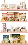 Lifewit Kids Bookshelf 2 Pack, 15" Acrylic Floating Shelves for Wall Mounted, Pink Clouds Nursery Book Toy Hanging Racks for Baby/Toddler/Children in Bedroom, Living Room Decor - Image 13