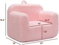 ALIMORDEN Kids Ultra-Soft Snuggle Foam Filled Chair, Toddler Cuddly Sherpa Reading Couch for Boys and Girls, Pink - Image 6
