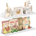 Lifewit Kids Bookshelf 2 Pack, 15" Acrylic Floating Shelves for Wall Mounted, Pink Clouds Nursery Book Toy Hanging Racks for Baby/Toddler/Children in Bedroom, Living Room Decor - Image 16