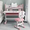 Children Desk and Chair Set Height Adjustable, Ergonomic Kids Study Table with Tilt Desktop, Storage Drawers, LED Light, Bookstand