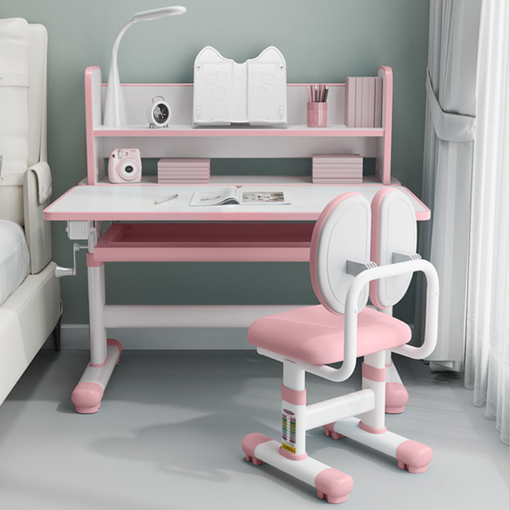 762cfbb2-468a-4923-89bf-adf07f31cedf.5c97a2371f01574aa5a9d0e14faa82a7-3.jpg Children Desk and Chair Set Height Adjustable, Ergonomic Kids Study Table with Tilt Desktop, Storage Drawers, LED Light, Bookstand - Image 1