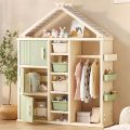 Kids Play Armoire Dress Up and Costumes Storage Closet, Open Hanging Wardrobe with Storage Bins, Baskets, Baby Clothes Organizer Cabinet for Bedroom, Children Pretend Dresser - Image 8