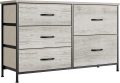 Nicehill Dresser for Bedroom with 5 Drawers, Storage Drawer Organizer, Wide Chest of Drawers for Closet, Clothes, Kids, Nursery, TV Stand with Storage Drawers, Wood Board, Fabric Drawers (Black Grey) - Image 17