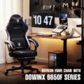 Dowinx Gaming Chair Fabric with Pocket Spring Cushion, High Back Ergonomic Computer Chair with Footrest for Adults, Massage Lumbar Support Swivel Game Chair for Office Gaming 300LBS, Black - Image 7
