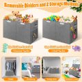 Large Toy Box, Collapsible Storage Bins with Lids, Toy Storage Organizer Toddler Bin Boxes for Kids, Boys, Girls, 25"x13"x16"Toy Chest Bin Box Baskets for Nursery, Living Room, Playroom, Bedroom, Grey - Image 6