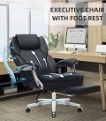 Big and Tall Office Chair with Footrest, Ergonomic High Back Executive Chair with Extra Wide Area Armrest, 500LBS PU Leather Managerial Home Desk Chair with 90-135°Reclining - Image 8