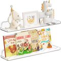 Lifewit Kids Bookshelf 2 Pack, 15" Acrylic Floating Shelves for Wall Mounted, Pink Clouds Nursery Book Toy Hanging Racks for Baby/Toddler/Children in Bedroom, Living Room Decor - Image 9