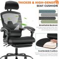 Sweetcrispy Office Computer Desk Chair, Ergonomic High-Back Mesh Rolling Work Swivel Chairs with Wheels, Comfortable Lumbar Support, Comfy Arms for Home, Bedroom, Study, Student, Black - Image 2