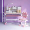 Children Desk and Chair Set Height Adjustable, Ergonomic Kids Study Table with Tilt Desktop, Storage Drawers, LED Light, Bookstand - Image 2