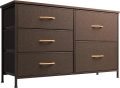 Nicehill Dresser for Bedroom with 5 Drawers, Storage Drawer Organizer, Wide Chest of Drawers for Closet, Clothes, Kids, Nursery, TV Stand with Storage Drawers, Wood Board, Fabric Drawers (Black Grey) - Image 16