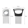Food Slice Assistant Helper Kitchen Gadgets Tool Cutting Chopper Stainless Steel Fork Slicing Onion Vegetable Holder Slicer - Image 5