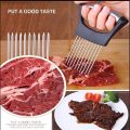 Food Slice Assistant Helper Kitchen Gadgets Tool Cutting Chopper Stainless Steel Fork Slicing Onion Vegetable Holder Slicer - Image 2