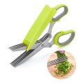 Herb Scissors Stripper Set Kitchen Shears Cutter Tools 5 Blades Multi Purpose Scissors 2 IN 1 Herb Stripping Kits Cleaning Brush - Image 9