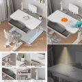 Kids Study Desk and Chair Set Height Adjustable, Children School Writing Functional Study Table with Drawers Lamp Bookstand - Image 3