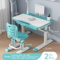 Kids Study Desk and Chair Set Height Adjustable, Children School Writing Functional Study Table with Drawers Lamp Bookstand - Image 8