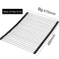 LYHO Kitchen Roll Up Dish Drying Rack Over The Sink Shelf Foldable Stainless Steel Drainer Gadgets - Image 10