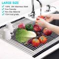 LYHO Kitchen Roll Up Dish Drying Rack Over The Sink Shelf Foldable Stainless Steel Drainer Gadgets - Image 3