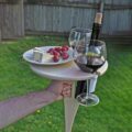 Outdoor Portable Foldable Wine Table with Round Desktop Mini Wooden Easy To Carry Rack PicnicParty Travel Tools Dropshipping - Image 2