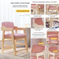 Kids Study Desk and Chair 2Pcs Set Wooden Chlidrens Writing Computer Table for School Students Adjustable Chair Storage Cabinets - Image 11
