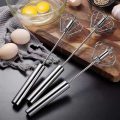 Semi-Automatic Hand Eggbeater Stirring Whisks Rotating Push Egg Beater Mixer Blending Tools Stainless Easy Use Kitchen Gadgets - Image 4
