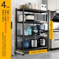 Storage Shelving Organizer Heavy Duty Metal Storage Rack Units with Wheels, Adjustable Shelves Kitchen Pantry Closet Stand Rack - Image 7