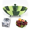 Vegetable Steamer Basket for Cooking Stainless Steel Baby Food Steamer Folding Pasta Pot with Strainer Insert BPA-Free Silicone - Image 4