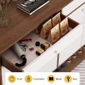 Wood Shoe Cabinet, 4-Tier Shoe Rack Storage Organizer with Drawers Entryway Cabinets Stand Shelf for Heels, Boots, Slippers - Image 3