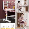 LYHOE Kids Desk and Chair Set Height Adjustable, 31.5"W Ergonomic Children School Writing Study Table with Tilt Desktop, Drawers, LED Lamp, Bookstand, Workstation Office Desk - Image 5